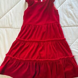 Janie and Jack Red Velvet Tiered Dress